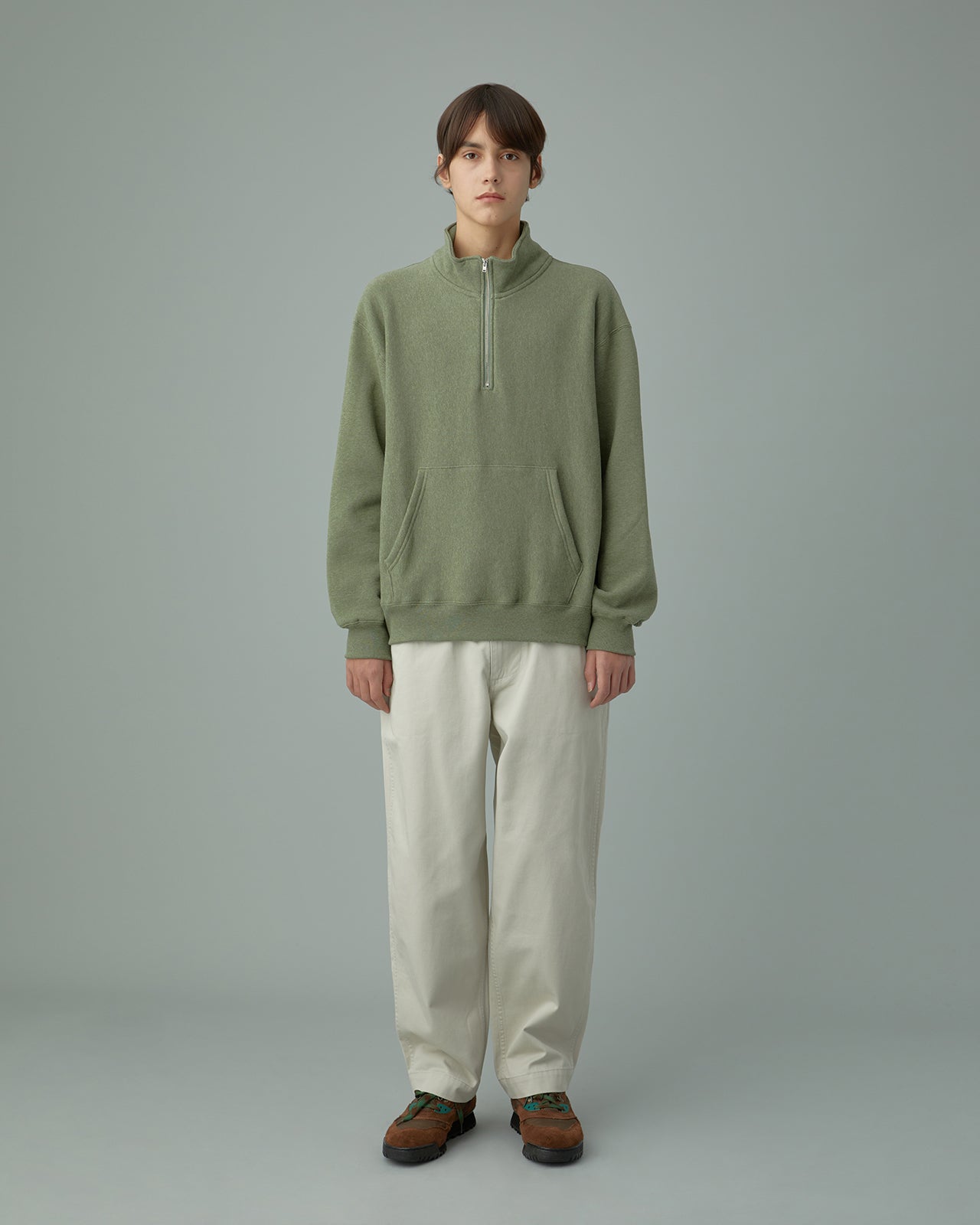 Half Zip Pocket Pullover Green