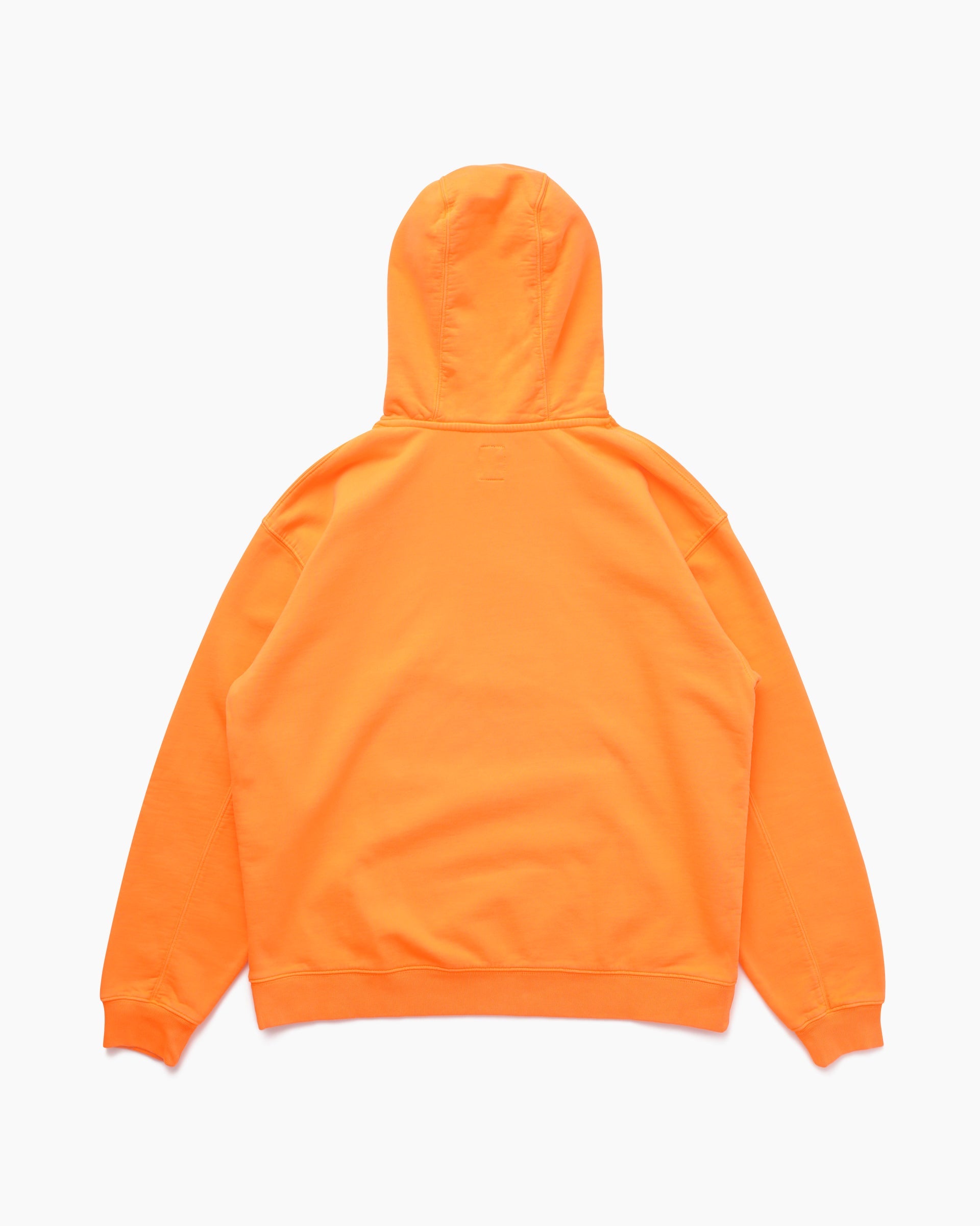 Bulging Embroidered Long Sleeve Hooded Sweatshirt Orange